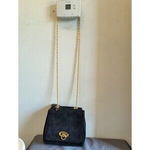 VINTAGE Bechamel Black Genuine Suede  Leather Purse Shoulder Bag Handbag.